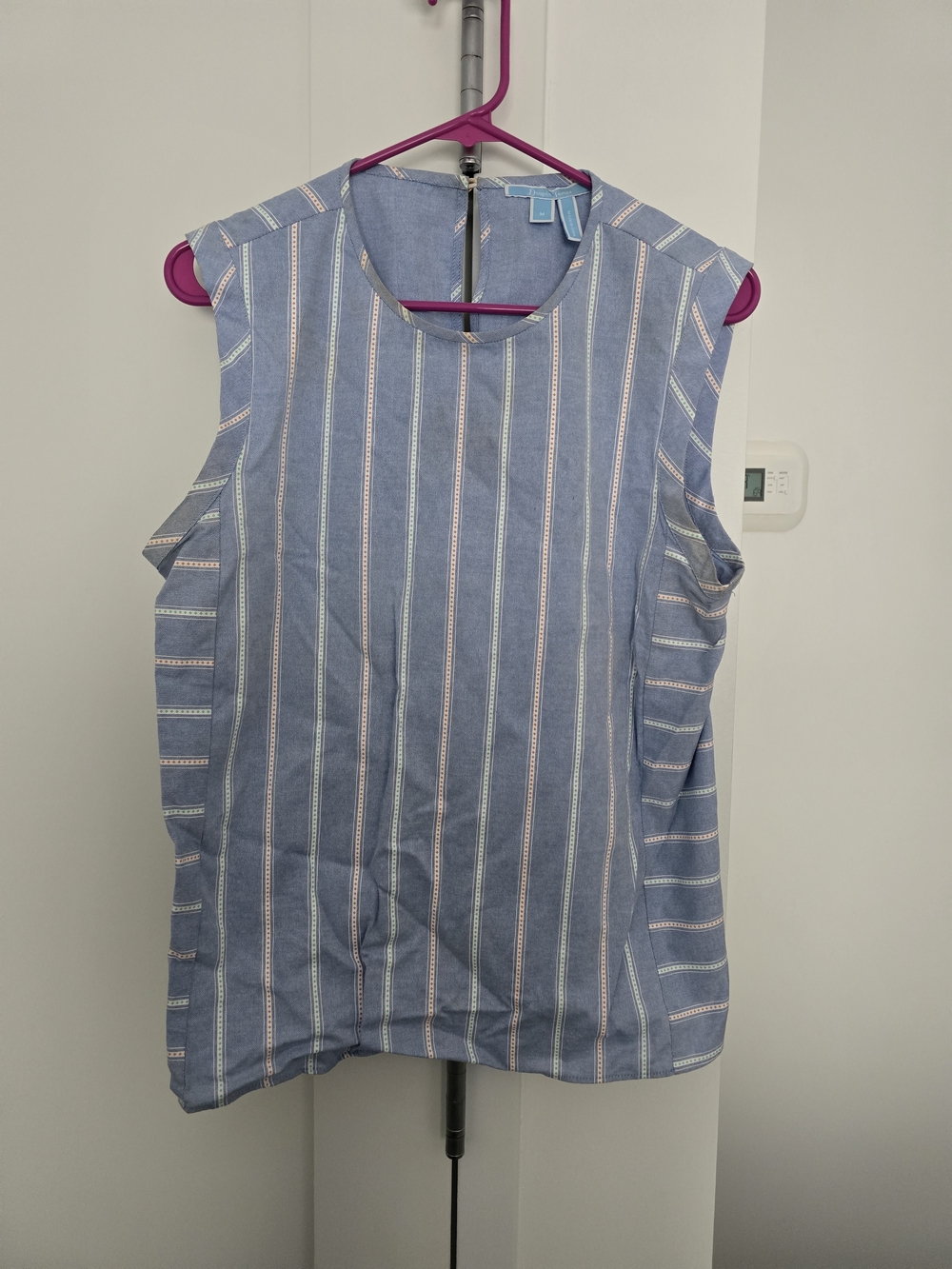 Draper James Blue and White Striped Sleeveless Tank